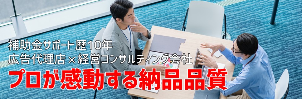 プロが感動する納品品質｜補助金サポート歴10年以上｜広告代理店×経営コンサルティング会社