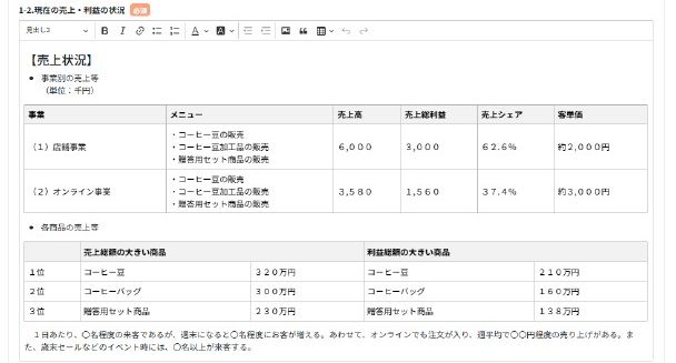 小規模事業者持続化補助金、売上・利益の記入例